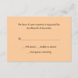 Cartão de Resposta Pêssego Pálido para Todos os Fi