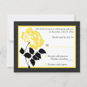 Cartão de resposta preto, branco e amarelo da