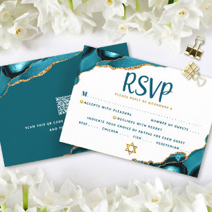 Cartão de Resposta QR Code Bat Mitzvah Ágata Turqu