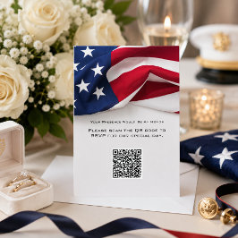 Cartão de Resposta QR code de Casamento com Bandei