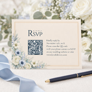 Cartão de Resposta QR Code de Casamento   Inverno 