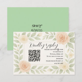Cartão de Resposta QR Code Floral Econômico