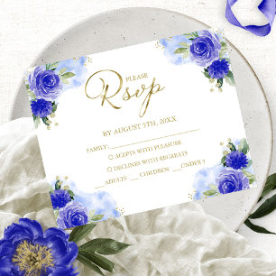 Cartão de Resposta Quinceanera Azul Real Orçamento