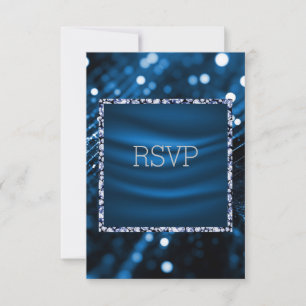 Cartão de resposta real e azul rsvp