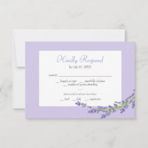 Cartão de Resposta Romântico Roxo Lavanda