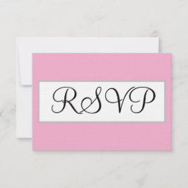Cartão de Resposta Rosa Pastel Prata para Casament