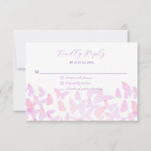 Cartão de Resposta RSVP Butterfly Quinceañera