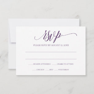 Cartão de Resposta RSVP Caligrafia Luxuosa (Amei