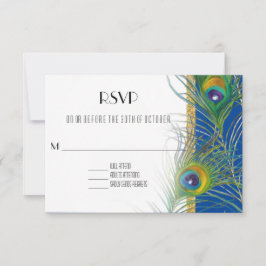 Cartão de Resposta RSVP Casamento Índio Penas com 