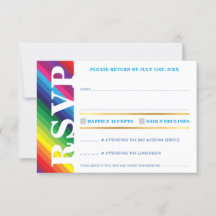 CARTÃO DE RESPOSTA RSVP cool ousado colorido faixa