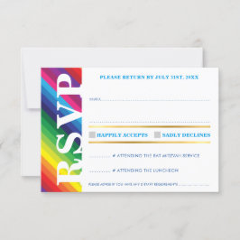 CARTÃO DE RESPOSTA RSVP cool ousado colorido faixa