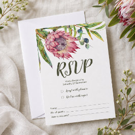 Cartão de resposta RSVP da Protea Nativa Australia