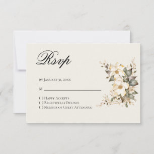 Cartão de Resposta RSVP da Quinceanera Magnólia