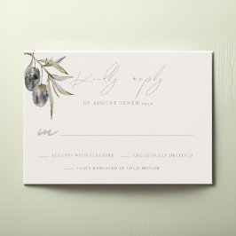 Cartão de Resposta RSVP de Branch de Olive Branch