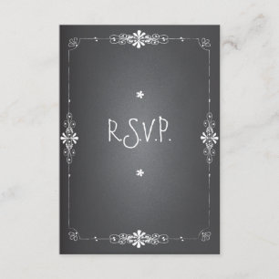 Cartão de Resposta RSVP de Casamento Chalkboard