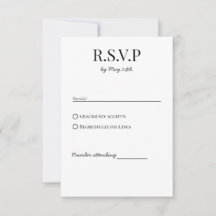 Cartão de Resposta RSVP de Casamento Chic Clássico