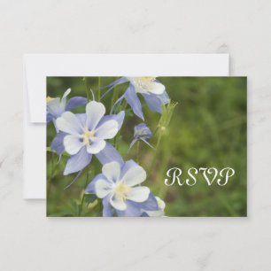 Cartão de Resposta RSVP de Casamento Columbine Azu