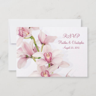Cartão de Resposta RSVP de Casamento com Orquídea