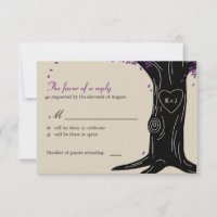 Cartão de Resposta / RSVP de Casamento da Árvore d