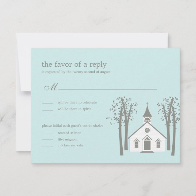 Cartão de Resposta / RSVP de Casamento da Capela C (Frente)
