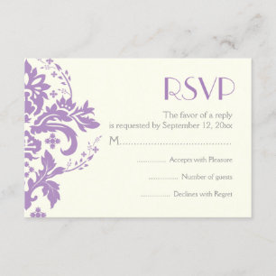 Cartão de resposta RSVP de casamento da cinza de m