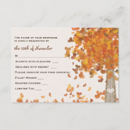 Cartão de Resposta RSVP de Casamento de Árvore de 