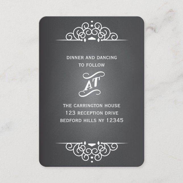 Cartão de Resposta RSVP de Casamento de Chalkboard (Frente)