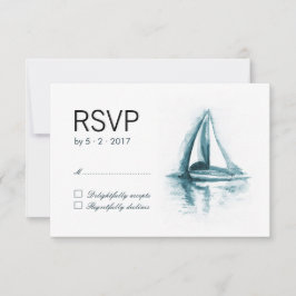 Cartão de Resposta RSVP de Casamento de Embarcação