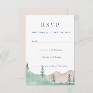 Cartão de Resposta RSVP de Casamento de Floresta M