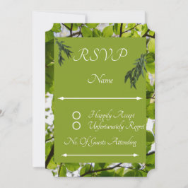 Cartão de Resposta RSVP de Casamento de Folhas Ver