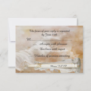 Cartão de Resposta RSVP de Casamento de Garrafa de