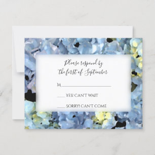 Cartão de Resposta RSVP de Casamento de Hydrangea