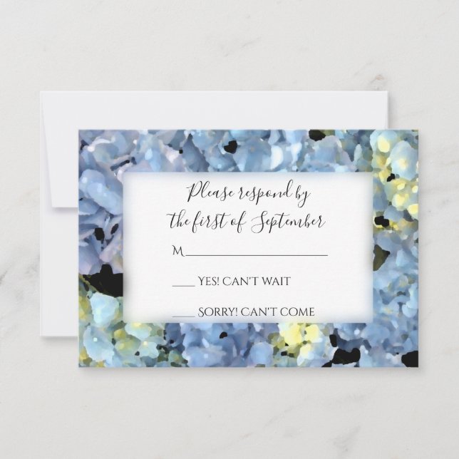Cartão de Resposta RSVP de Casamento de Hydrangea  (Frente)