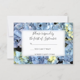 Cartão de Resposta RSVP de Casamento de Hydrangea