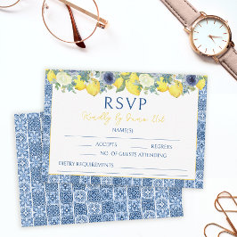 Cartão de resposta RSVP de casamento de Lemon