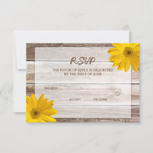 Cartão de Resposta RSVP de Casamento de Madeira Da
