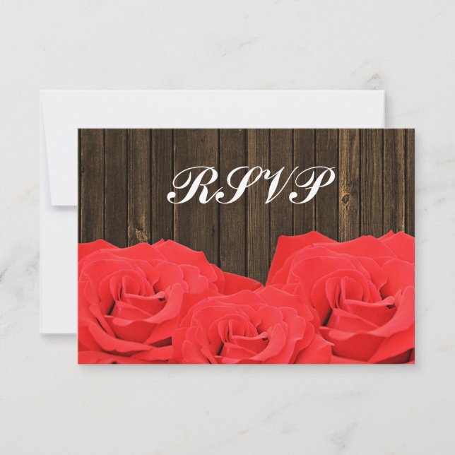 Cartão de Resposta RSVP de Casamento de Madeira do (Frente)