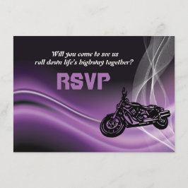 Cartão de resposta RSVP de casamento de motociclis