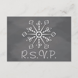 Cartão de Resposta RSVP de Casamento de Neve Floco