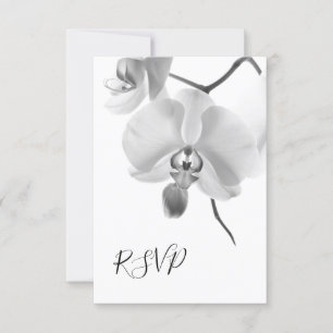 Cartão de Resposta RSVP de Casamento de Orquídeas
