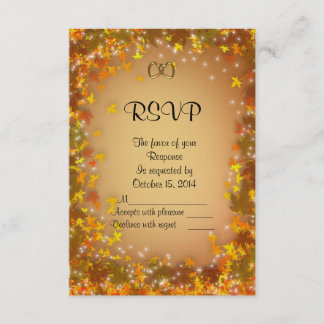 Cartão de resposta RSVP de Casamento de outono