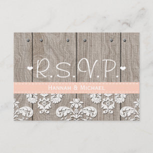 Cartão de Resposta RSVP de Casamento de Peach Rust