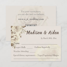 Cartão de Resposta RSVP de Casamento de Rosas Bran