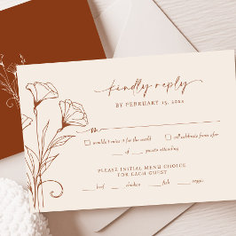 Cartão de Resposta RSVP de Casamento de Terracotta