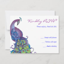 Cartão de resposta RSVP de casamento do Tema PEACO