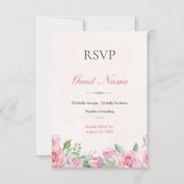 Cartão de Resposta RSVP de Casamento Editable com