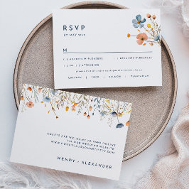 Cartão de Resposta RSVP de Casamento Floral Bold E