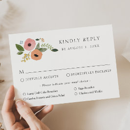Cartão de Resposta RSVP de Casamento Floral Vintag