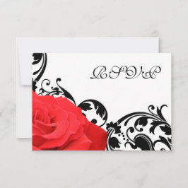 Cartão de Resposta RSVP de Casamento Floreado de r