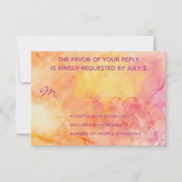 Cartão de Resposta RSVP de Casamento Flores Fresca